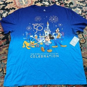 Walt Disney World 50th Anniversary Mickey Mouse and Friends blue ombré T-Shirt